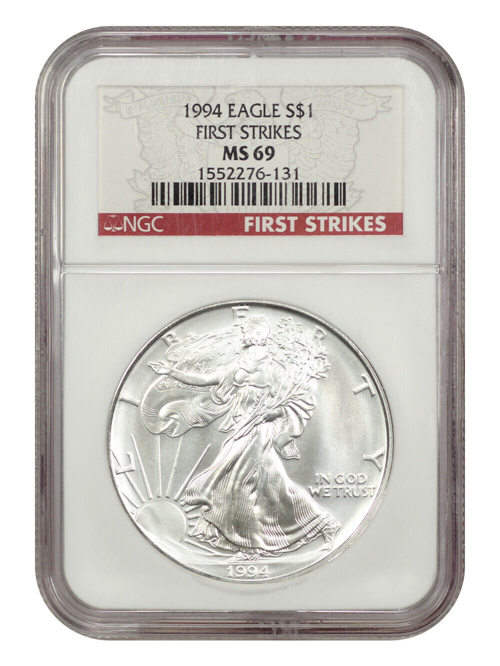 1994 Silver Eagle $1 NGC MS69 (First Strikes)