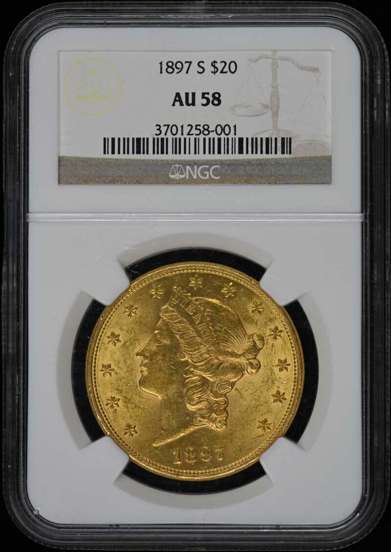 1897-S Liberty Double Eagle Type 3 $20 NGC AU58