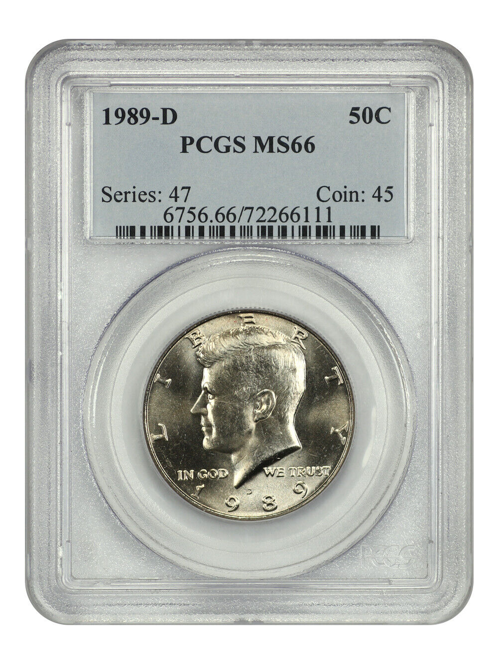 1989-D 50C PCGS MS66 - Kennedy Half Dollar