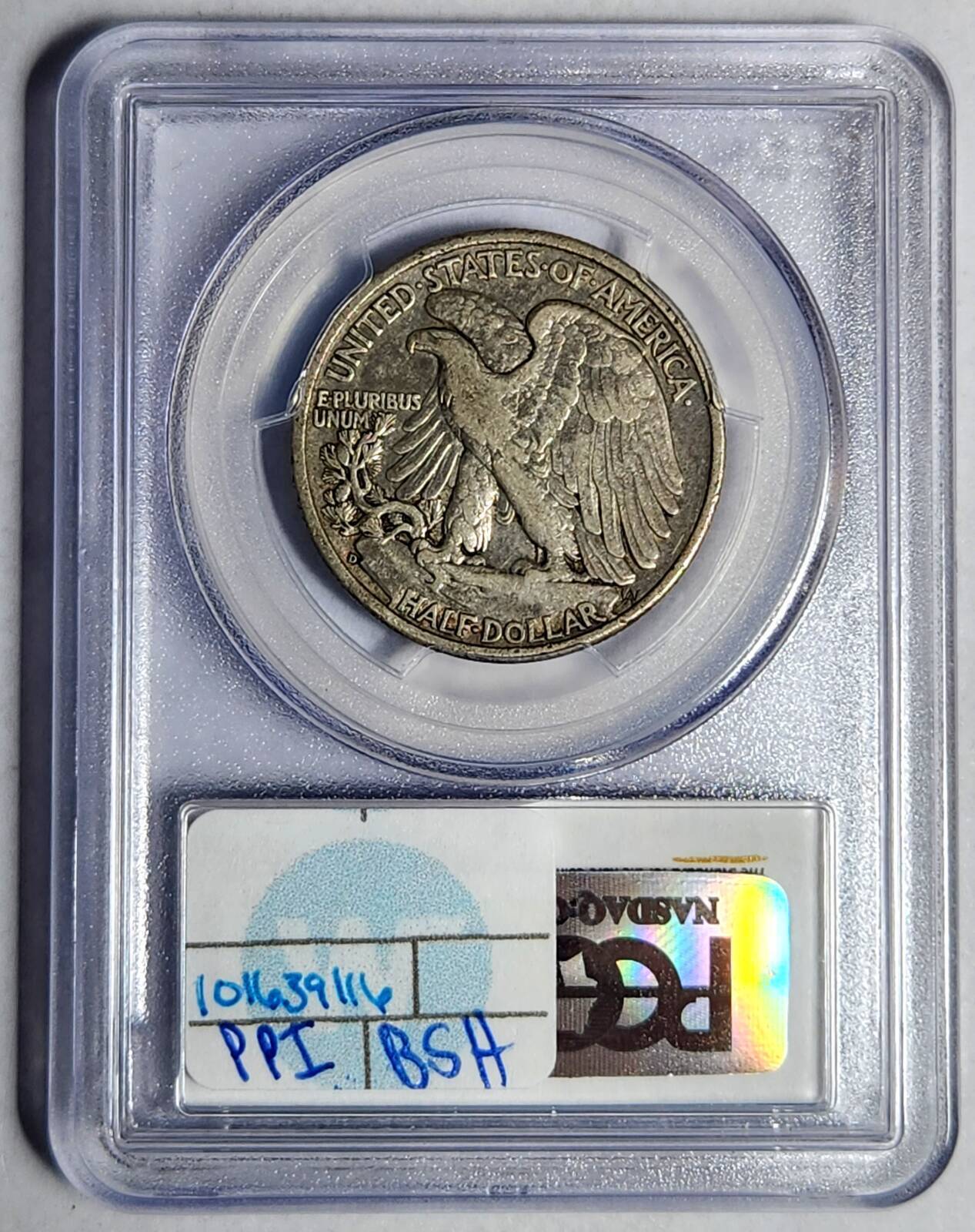 1938 D Walking Liberty Half Dollar PCGS VF-35