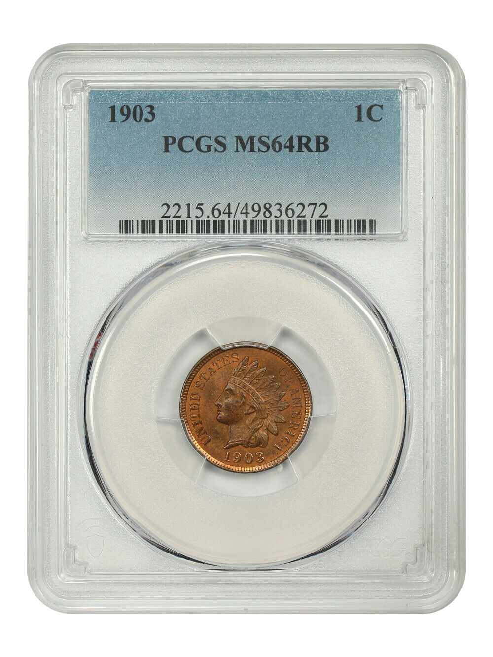 1903 1C PCGS MS64RB - Indian Cent