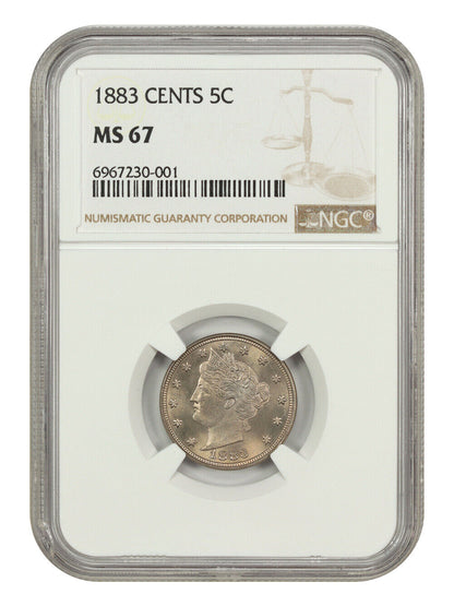 1883 5C NGC MS67 (With CENTS) - Liberty Nickel