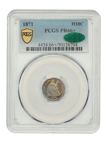 1871 H10C PCGS/CAC PR66+ - Liberty Seated Half Dime