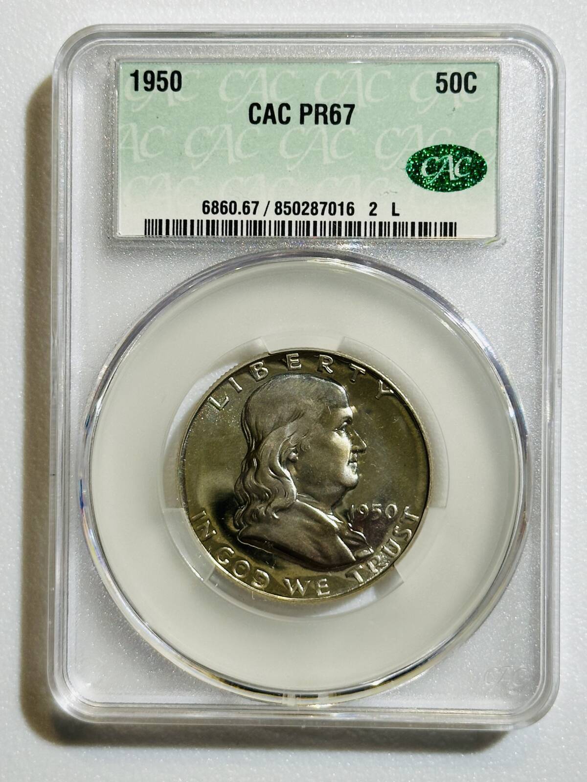 1950 P Franklin Half Dollar CACG PR 67