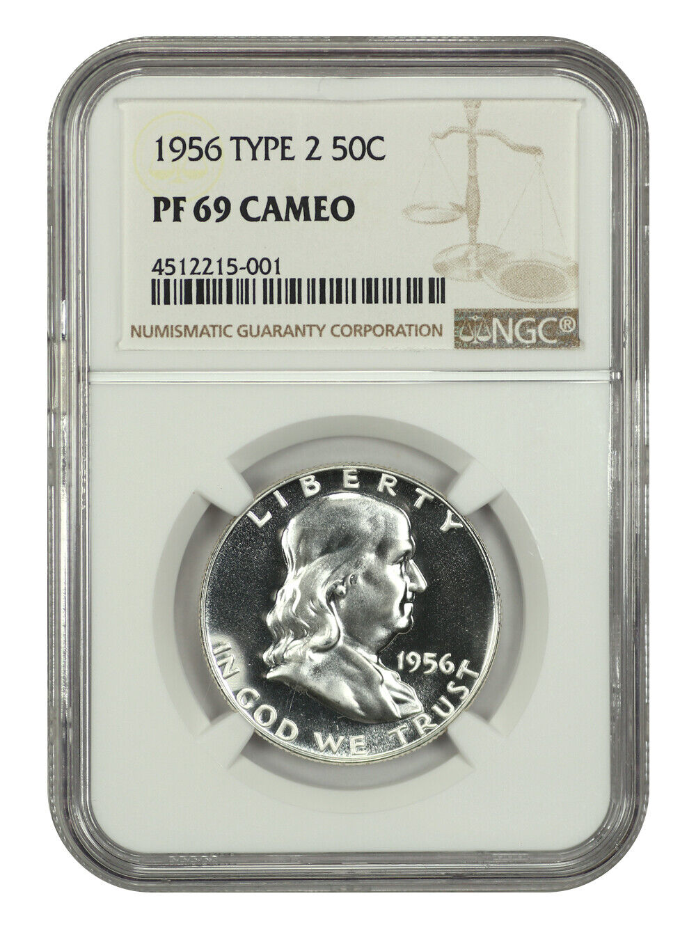 1956 50C Type 2 NGC PR69CAM - Franklin Half Dollar