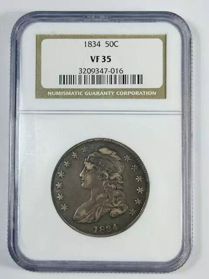 1834 P Capped Bust Half Dollars NGC VF-35