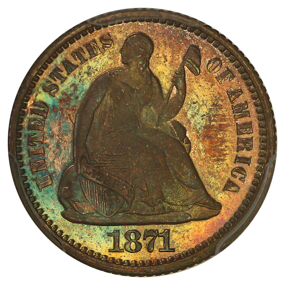 1871 H10C PCGS/CAC PR66+ - Liberty Seated Half Dime