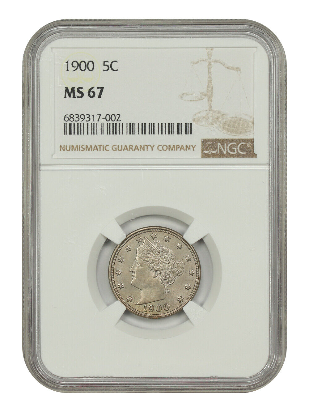 1900 5C NGC MS67 - Liberty Nickel