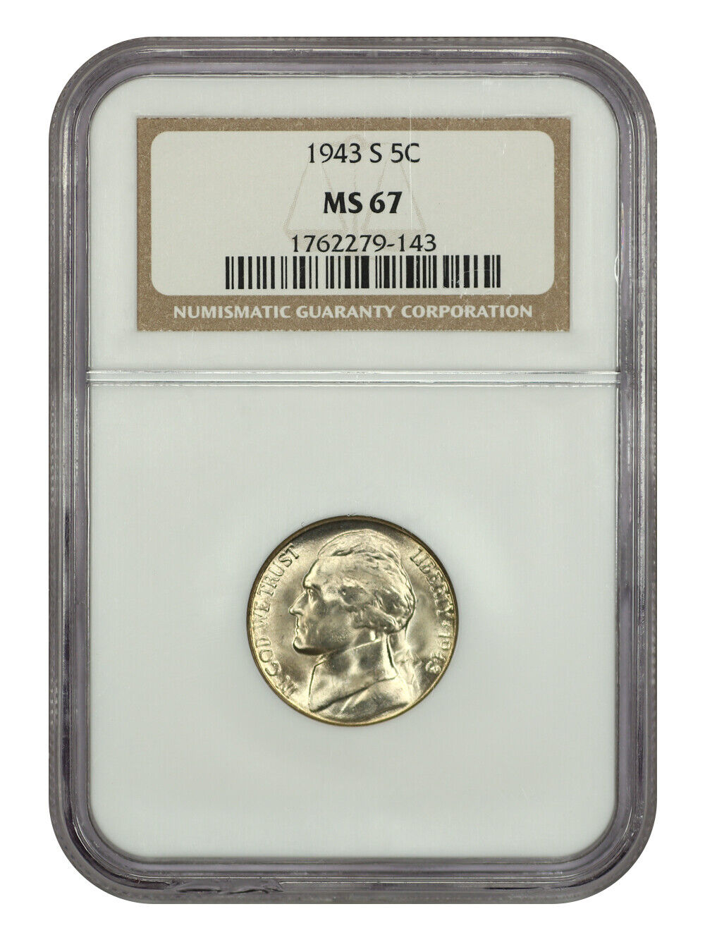 1943-S 5C NGC MS67 - Jefferson Nickel