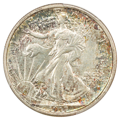 1917-D 50C PCGS MS63 (Obverse) - Walking Liberty Half Dollar