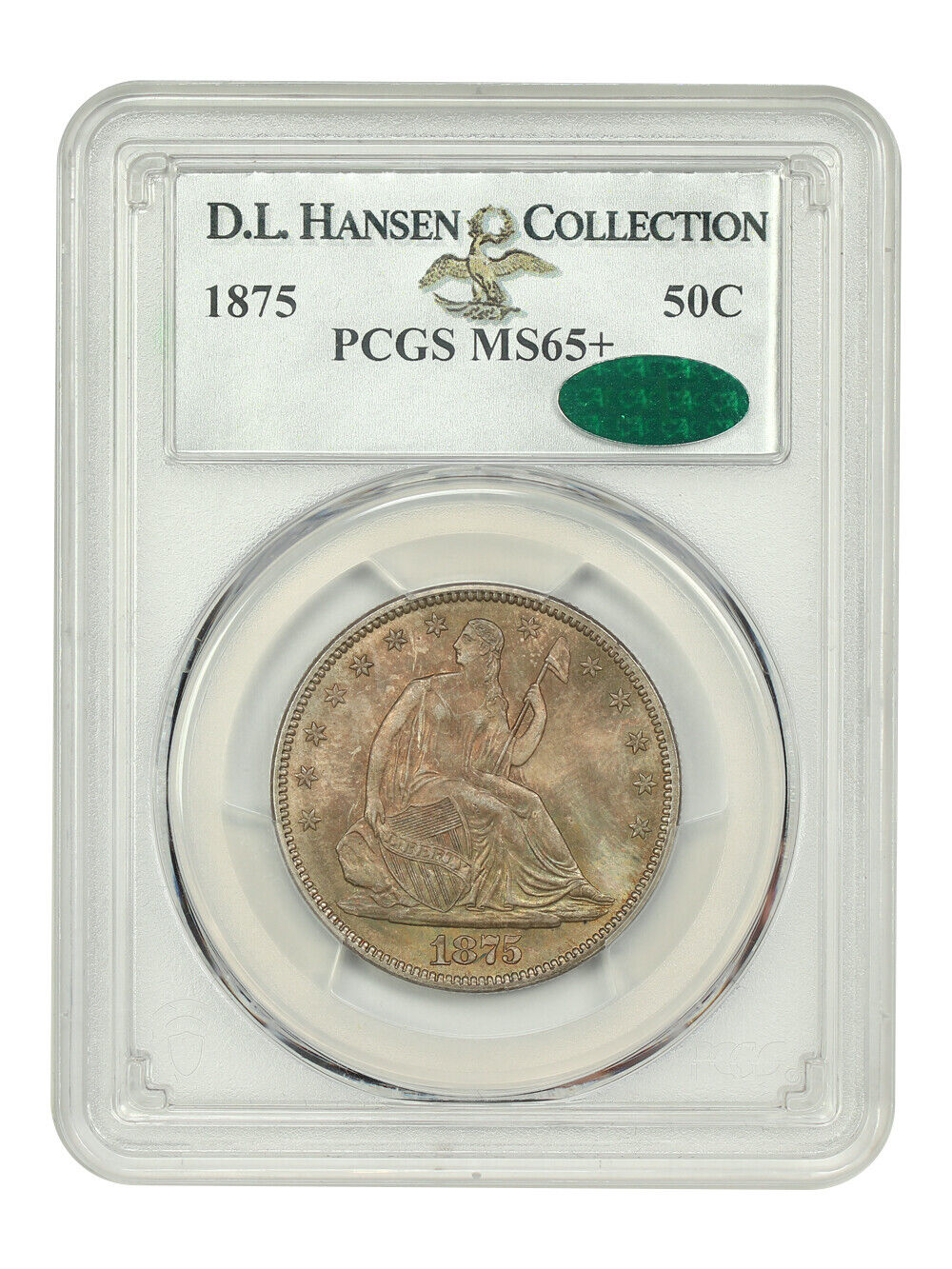 1875 50C PCGS/CAC MS65+