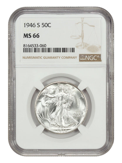 1946-S 50C NGC MS66 - Walking Liberty Half Dollar