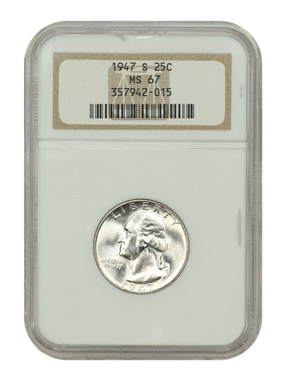 1947-S 25C NGC MS67 - Washington Quarter