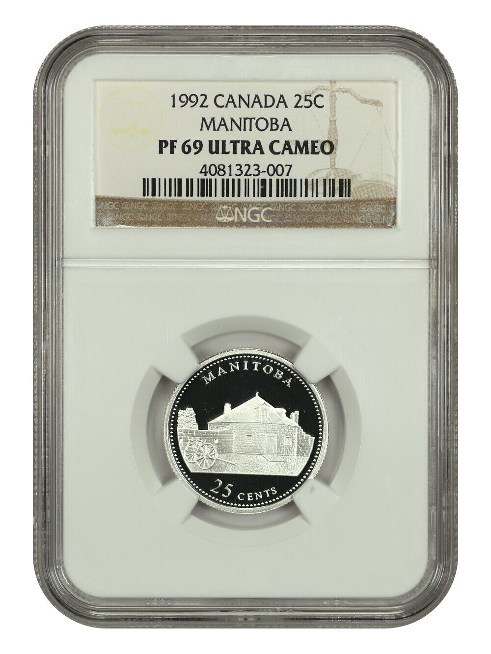 1992 Canada 25c Manitoba NGC PF 69 DCAM