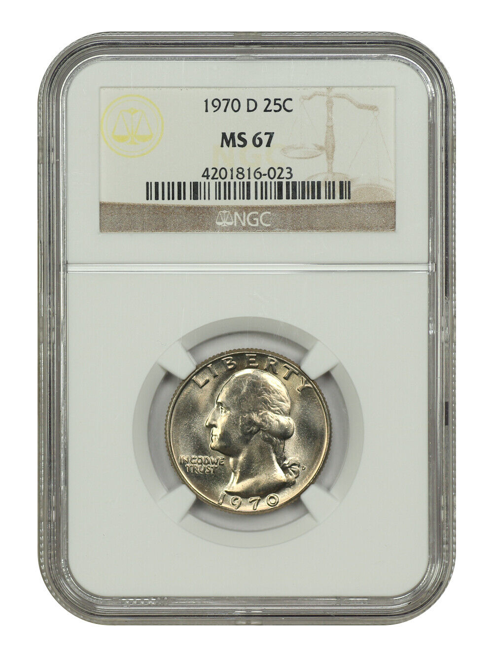 1970-D 25C NGC MS67 - Washington Quarter