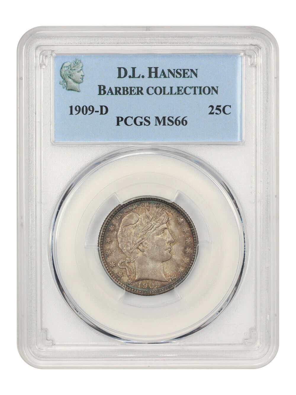 1909-D 25c PCGS MS66 ex: D.L. Hansen