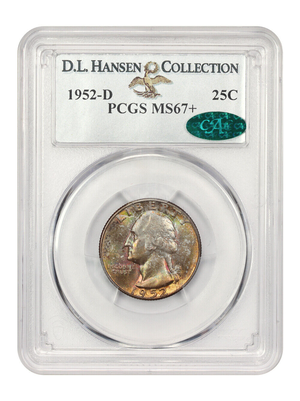 1952-D 25c PCGS/CAC MS67+ ex: D.L. Hansen