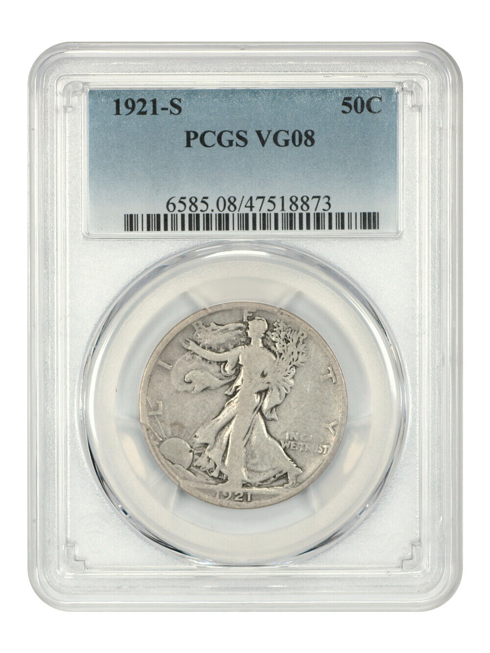 1921-S 50C PCGS VG8