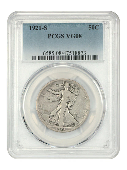 1921-S 50C PCGS VG8