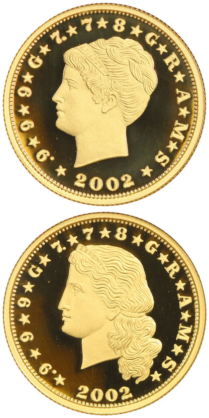 Liberia: 2002 G$40 Stella Set NGC PR69DCAM (2 Coins, Flowing/Coiled Hair)