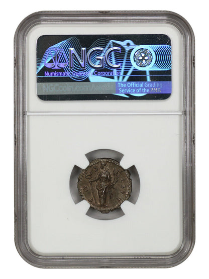 Ancient Roman: Antoninus Pius (AD 138-161) AR Denarius NGC MS