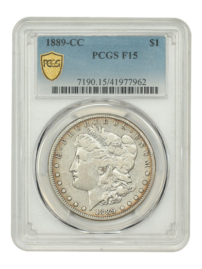 1889-CC $1 PCGS Fine 15 - Morgan Dollar - Key Date CC-Mint Morgan