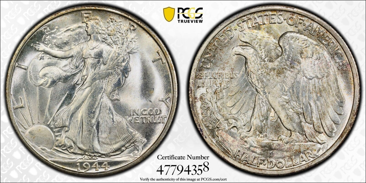 1944 S Walking Liberty Half Dollar PCGS MS-66+ Plus