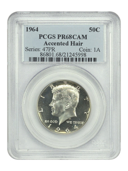 1964 50C Accented Hair PCGS PR68CAM - Kennedy Half Dollar