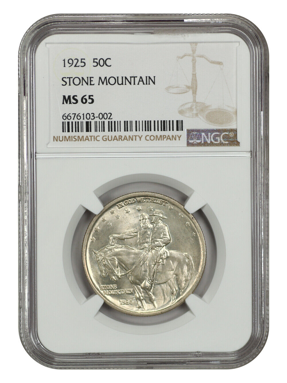 1925 50C Stone Mountain NGC MS65 - Classic Silver Commemorative