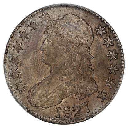 1827 50C PCGS AU55 (Curl Base 2) ex: D.L. Hansen