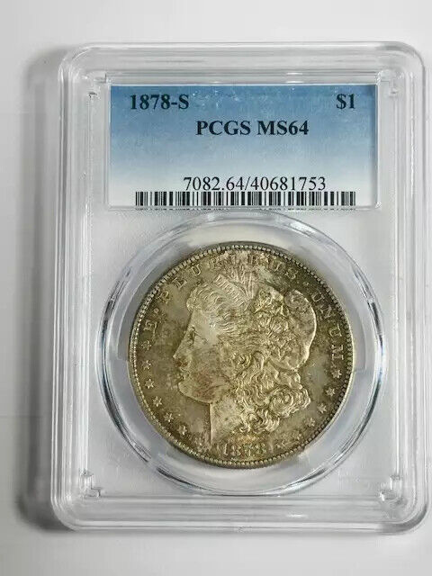 1878 S Morgan Silver Dollar PCGS MS-64 Nice Toning!