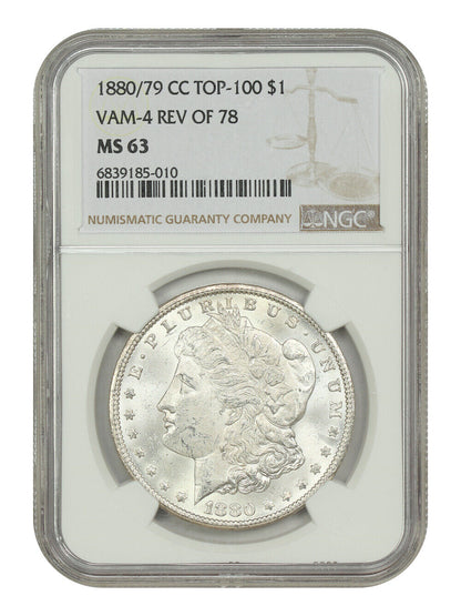 1880/79-CC $1 NGC MS63 (VAM-4, Rev of 78) - Morgan Dollar - Top 100 VAM