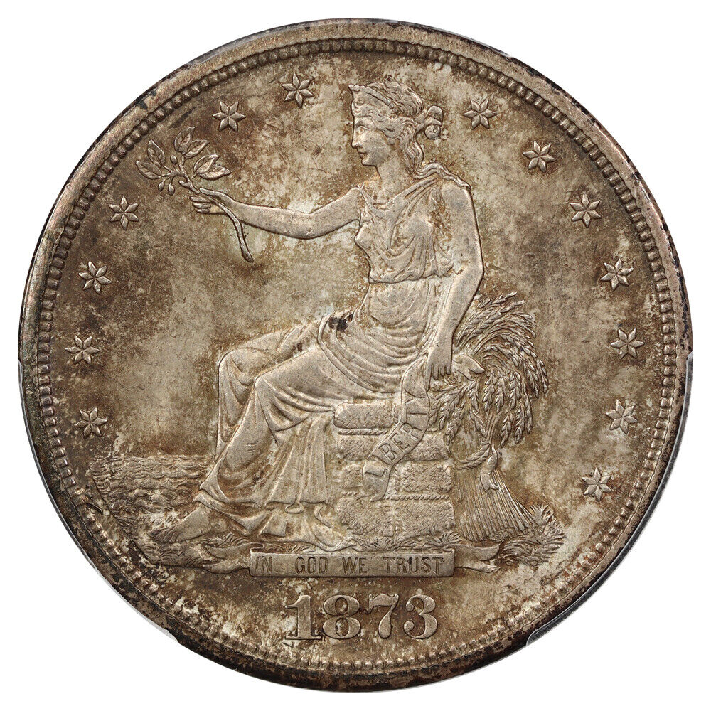 1873-S Trade $1 PCGS/CAC MS63 ex: D.L. Hansen