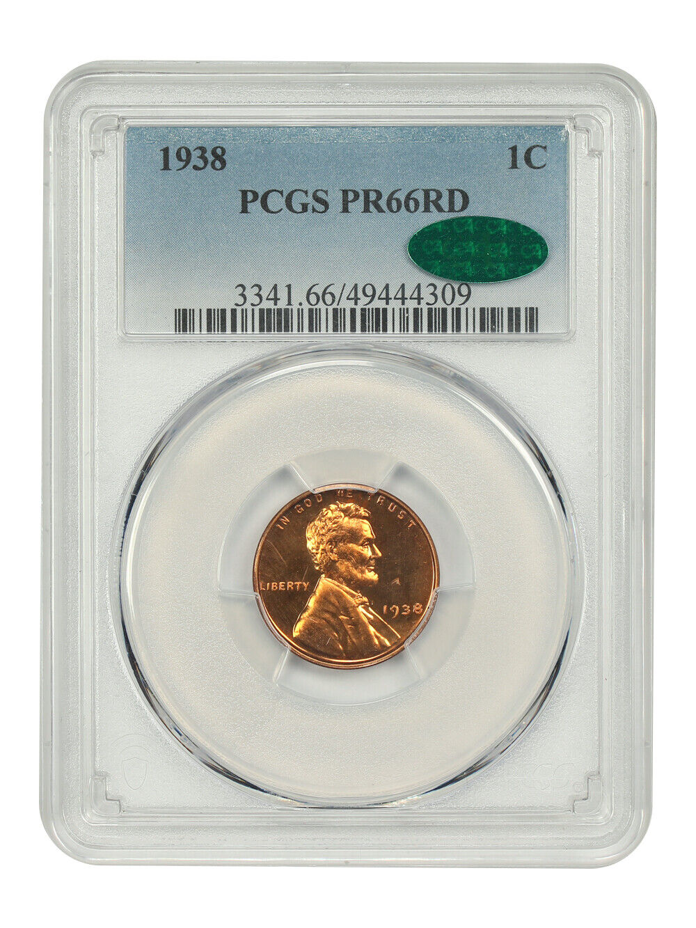 1938 1C PCGS/CAC PR66RD - Lincoln Cent (Wheat Reverse) - Popular Proof Issue