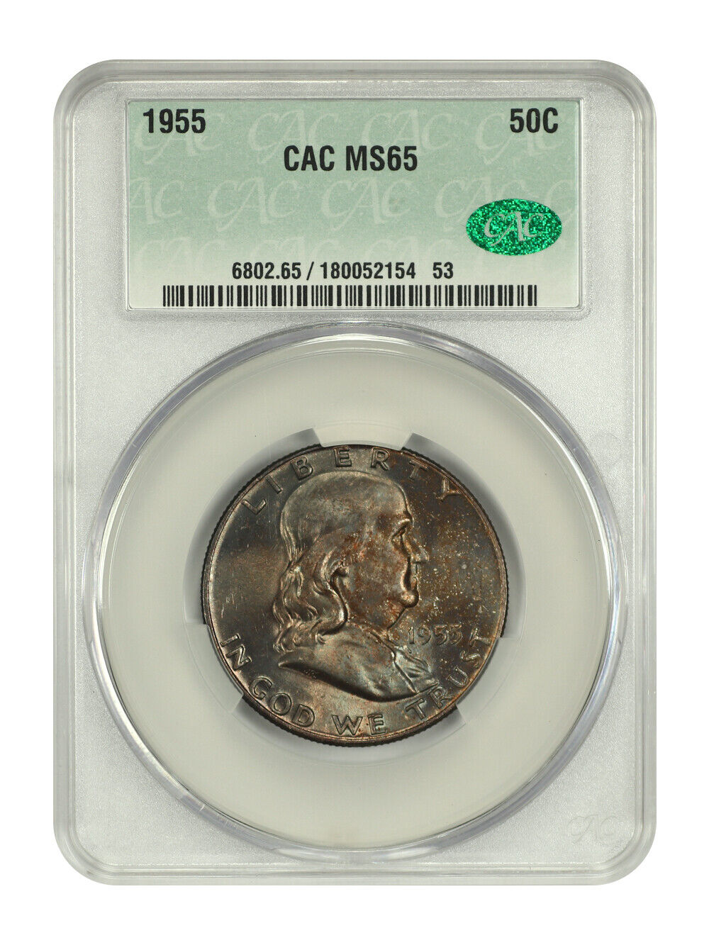 1955 50C CACG MS65 - Franklin Half Dollar