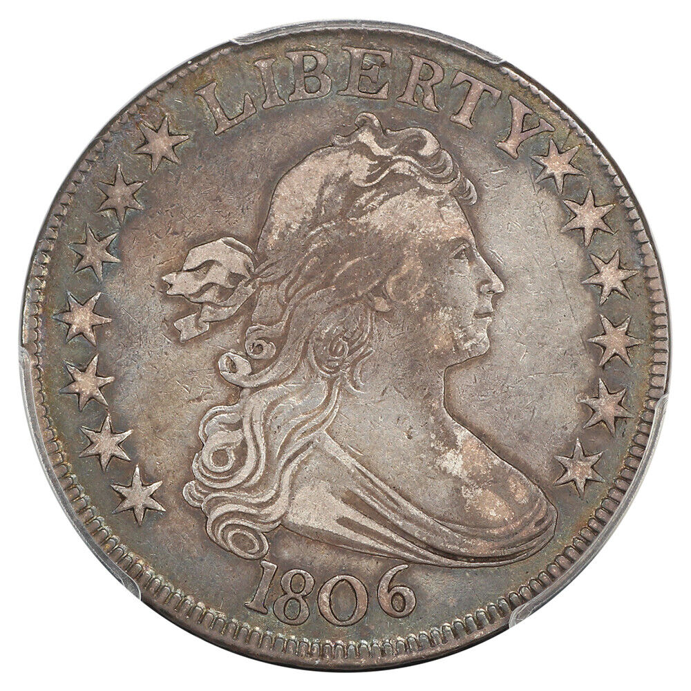 1806 50C Pointed 6 PCGS VF30 - Draped Bust Half Dollar - Great Type Coin