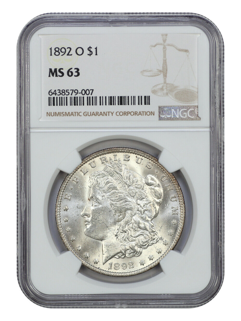 1892-O $1 NGC MS63 - Morgan Dollar