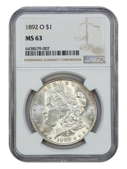 1892-O $1 NGC MS63 - Morgan Dollar