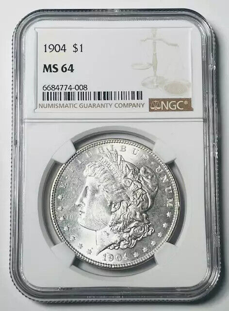 1904-P Morgan Silver Dollar NGC MS-64 White Morgan!