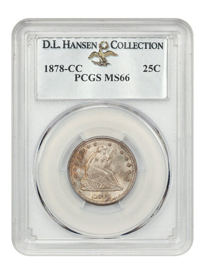 1878-CC 25c PCGS MS66 ex: D.L. Hansen