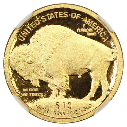 2008-W $10 American Buffalo NGC PR70DCAM (.9999 Fine Gold, Moy Signature)