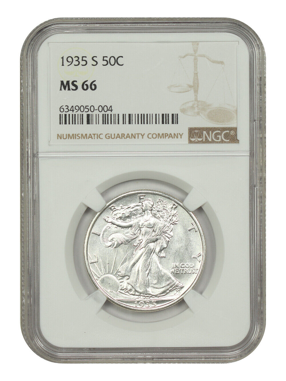 1935-S 50C NGC MS66 - Walking Liberty Half Dollar