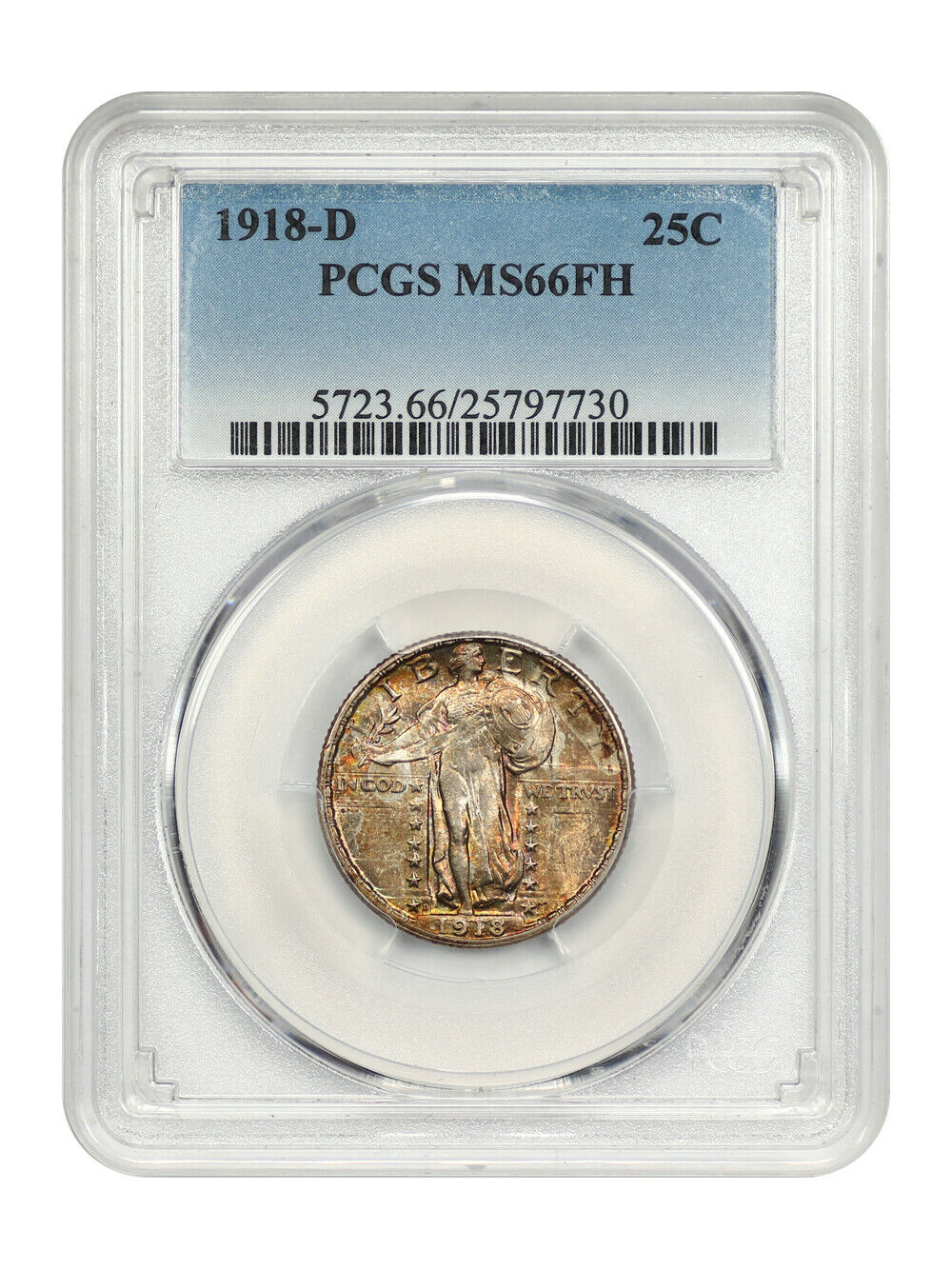 1918-D 25C PCGS MS66FH