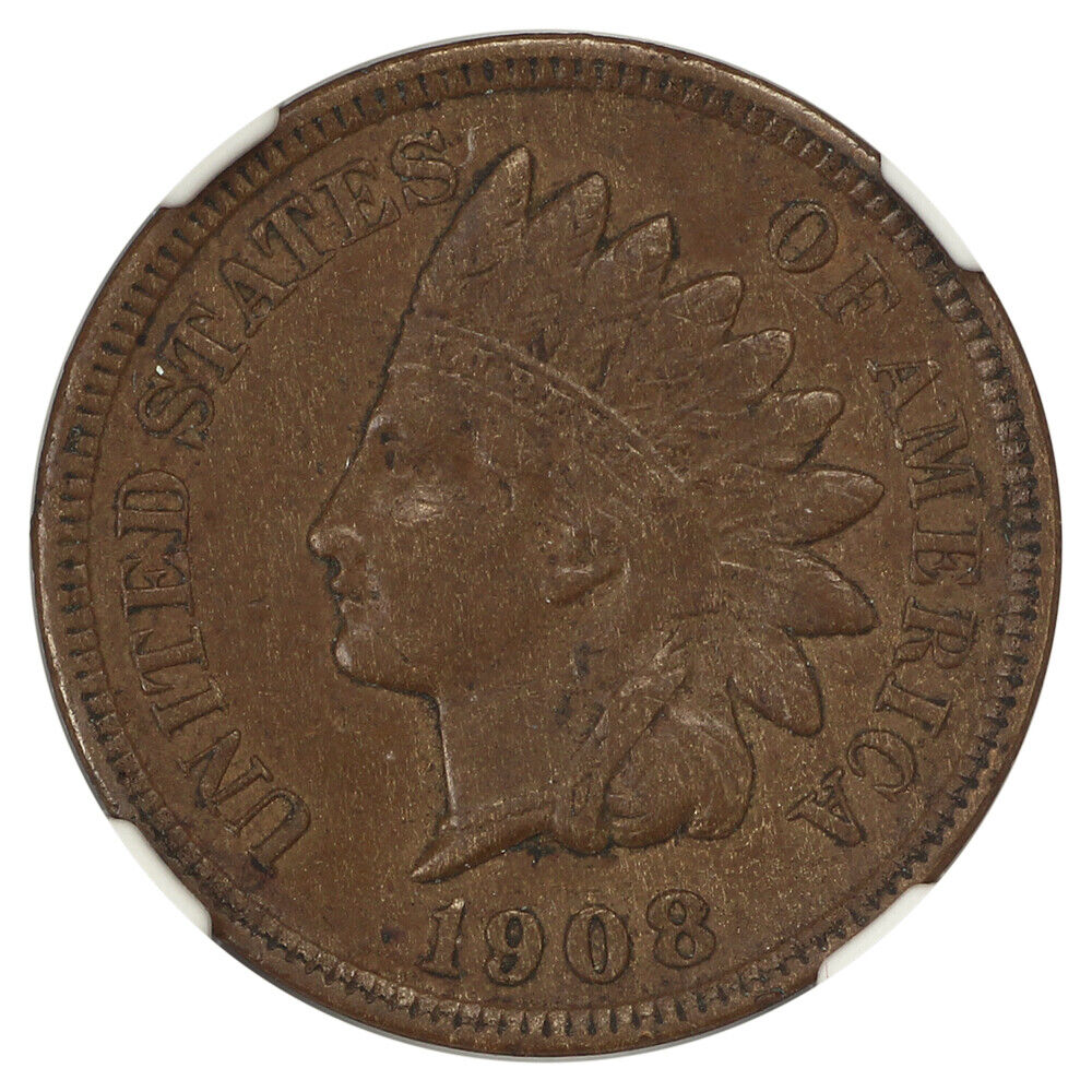 1908-S 1C NGC AU53 - Indian Cent - Popular Key Date