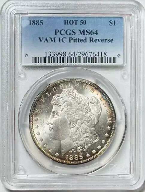 1885 P Morgan Silver Dollar PCGS MS-64 VAM 1C- Pitted Reverse