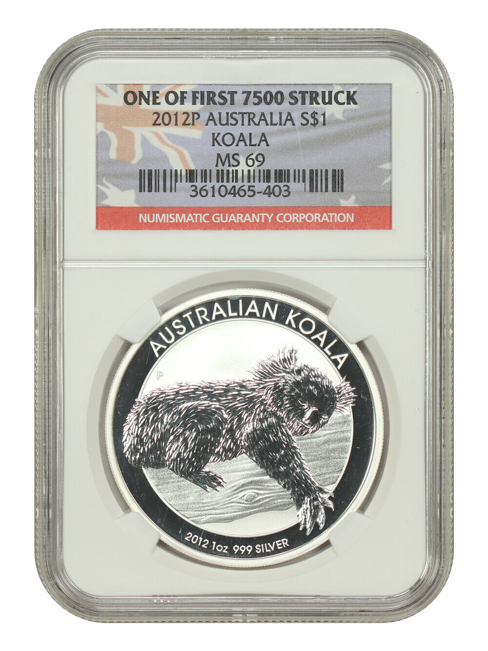 Australia: 2012P $1 Silver Koala NGC MS69 (1 of First 7500 Struck) - Other