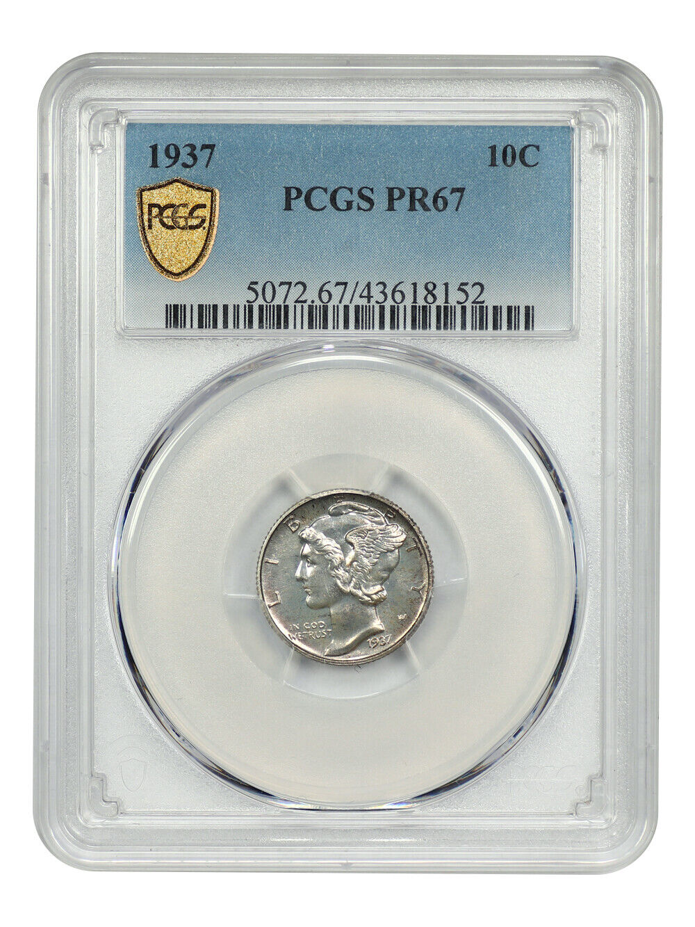 1937 10C PCGS PR67 - Mercury Dime