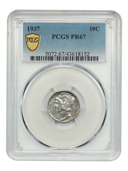 1937 10C PCGS PR67 - Mercury Dime