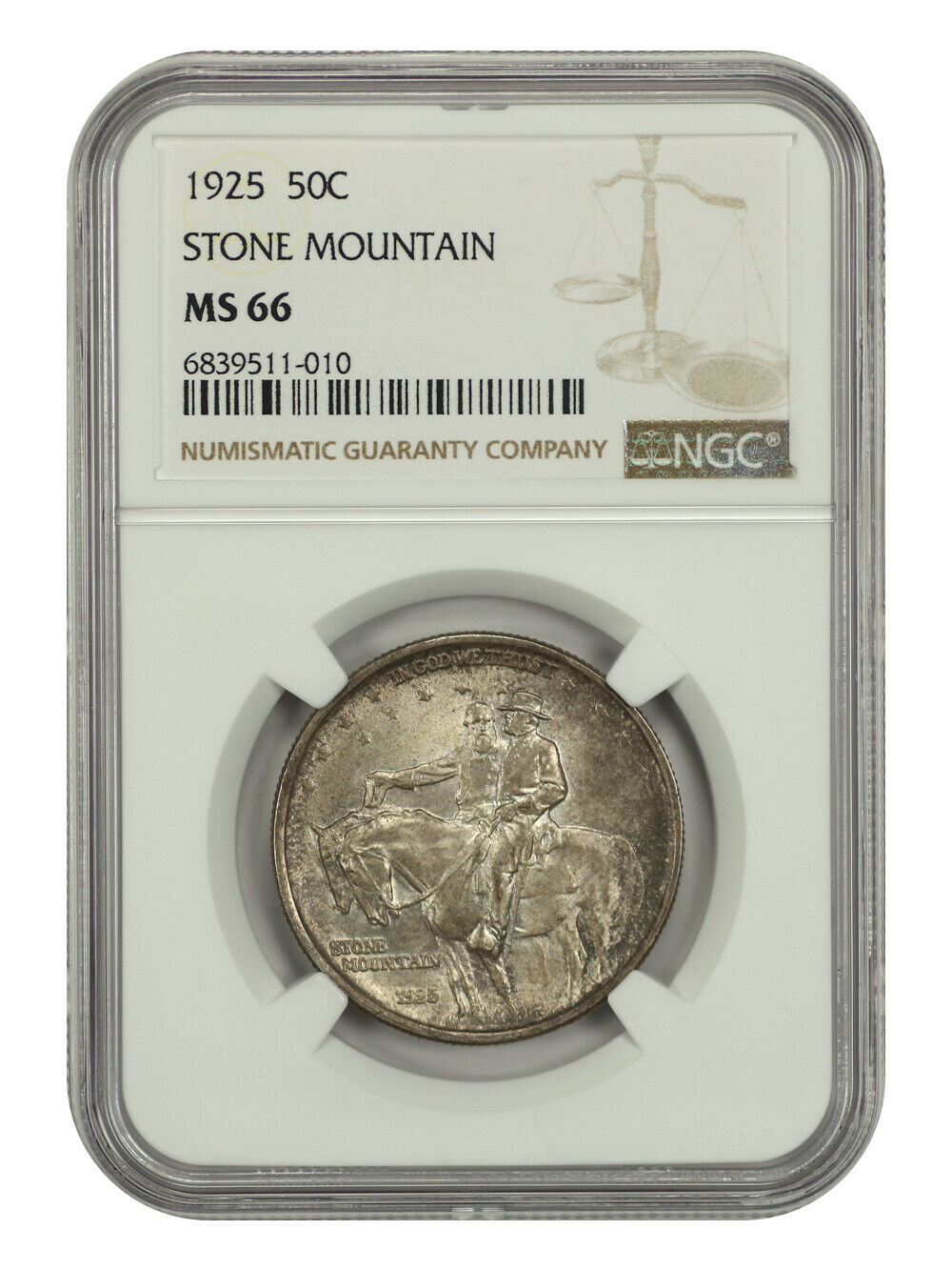 1925 50C Stone Mountain NGC MS66 - Classic Silver Commemorative