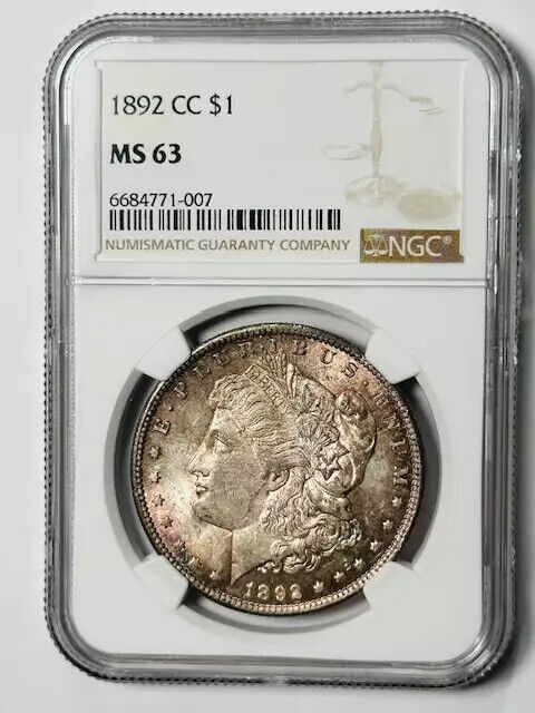 1892 CC Morgan Silver Dollar NGC MS-63 Carson City!